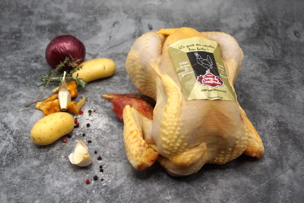 Poulet Fermier de la Ferme de Compreste - Prêt à Cuire (avec tête)